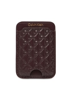 Etui na karty kredytowe Calvin Klein Aop Leather Magnetic Card Case LV04F1100G Bordowy ze sklepu eobuwie.pl w kategorii Etui - zdjęcie 185525405