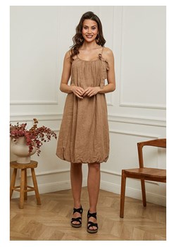 Plume Lniana sukienka &quot;Caspar&quot; w kolorze karmelowym ze sklepu Limango Polska w kategorii Sukienki - zdjęcie 185529677