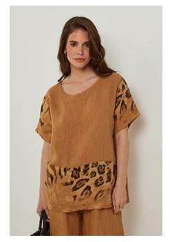 Rodier Lin Lniana koszulka w kolorze karmelowym ze sklepu Limango Polska w kategorii Bluzki damskie - zdjęcie 185530907