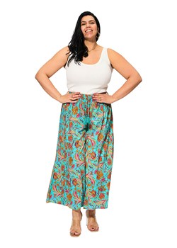 Aller Simplement Spodnie w kolorze turkusowo-pomarańczowym ze sklepu Limango Polska w kategorii Spodnie damskie - zdjęcie 185531139