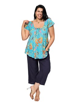 Aller Simplement Bluzka w kolorze turkusowym ze wzorem ze sklepu Limango Polska w kategorii Bluzki damskie - zdjęcie 185531147