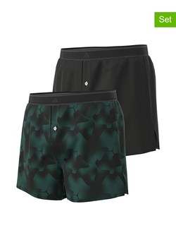 adidas Bokserki (2 pary) w kolorze czarnym i ciemnozielonym ze sklepu Limango Polska w kategorii Majtki męskie - zdjęcie 185531746