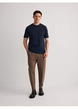Reserved - Bawełniany t-shirt regular fit - granatowy ze sklepu Reserved w kategorii T-shirty męskie - zdjęcie 185535288