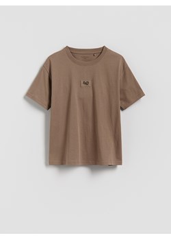 Reserved - Bawełniany t-shirt oversize - beżowy ze sklepu Reserved w kategorii T-shirty chłopięce - zdjęcie 185537236