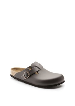 Birkenstock Skórzane chodaki w kolorze ciemnobrązowym ze sklepu Limango Polska w kategorii Klapki męskie - zdjęcie 185538839