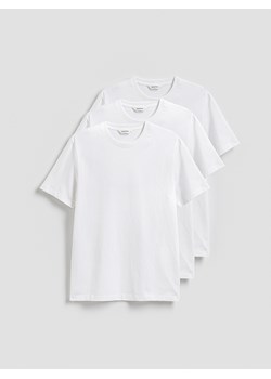 Reserved - T-shirt regular 3 pack - biały ze sklepu Reserved w kategorii T-shirty męskie - zdjęcie 185541646