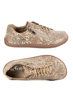 Damskie minimalistyczne buty skórzane barefoot model perforowane 1243 beż etniczny ze sklepu butyolivier w kategorii Półbuty damskie - zdjęcie 185546689