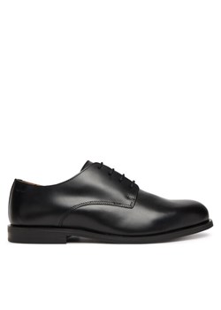 Półbuty Calvin Klein Ess Rubber Derby Lth HM0HM02056 Czarny ze sklepu eobuwie.pl w kategorii Buty eleganckie męskie - zdjęcie 185547285