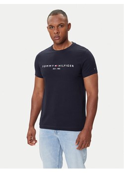 Tommy Hilfiger T-Shirt Core Logo Tee MW0MW11465 Granatowy Slim Fit ze sklepu MODIVO w kategorii T-shirty męskie - zdjęcie 185550747