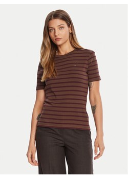 Tommy Hilfiger T-Shirt New Cody WW0WW40587 Brązowy Slim Fit ze sklepu MODIVO w kategorii Bluzki damskie - zdjęcie 185550776