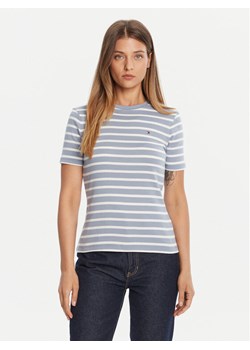 Tommy Hilfiger T-Shirt New Cody WW0WW40587 Błękitny Slim Fit ze sklepu MODIVO w kategorii Bluzki damskie - zdjęcie 185550777
