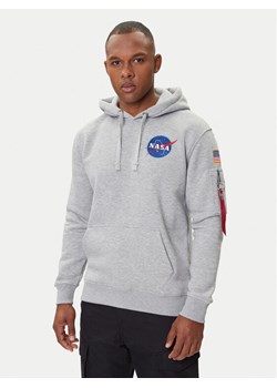 Alpha Industries Bluza Space Shuttle 178317 Szary Regular Fit ze sklepu MODIVO w kategorii Bluzy męskie - zdjęcie 185550805