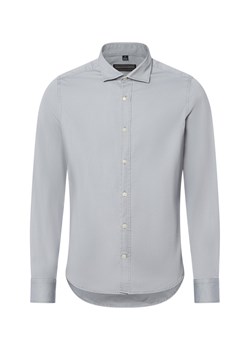 Finshley & Harding Koszula męska Mężczyźni Slim Fit Bawełna jasny szary jednolity ze sklepu vangraaf w kategorii Koszule męskie - zdjęcie 185551817