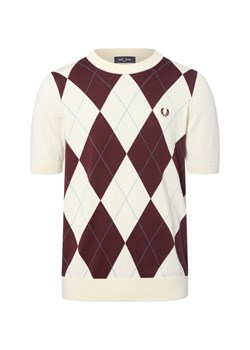 Fred Perry Męska koszula z dzianiny Mężczyźni drobna dzianina écru w kratkę ze sklepu vangraaf w kategorii T-shirty męskie - zdjęcie 185551839