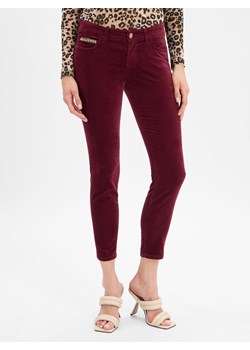 Marc Cain Aksamitne spodnie Kobiety bordowy jednolity ze sklepu vangraaf w kategorii Spodnie damskie - zdjęcie 185551879