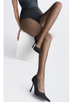 Rajstopy damskie o kabaretkowym splocie w cieliste kropki Charly C08, Kolor czarny, Rozmiar 1/2, Marilyn ze sklepu Primodo w kategorii Rajstopy - zdjęcie 185555027