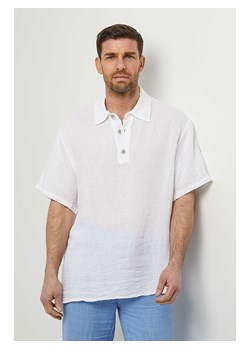 Rodier Lin Lniana koszulka polo w kolorze białym ze sklepu Limango Polska w kategorii T-shirty męskie - zdjęcie 185556225