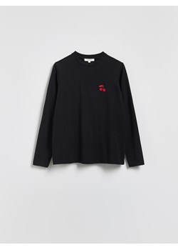 Reserved - Bawełniany longsleeve - czarny ze sklepu Reserved w kategorii Bluzki damskie - zdjęcie 185557146