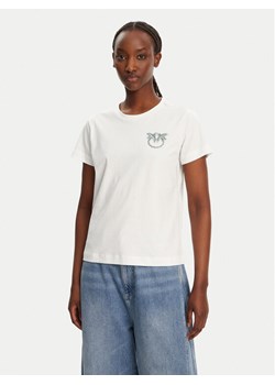 PINKO T-Shirt Nambrone 103320 A2G7 Biały Regular Fit ze sklepu MODIVO w kategorii Bluzki damskie - zdjęcie 185557985