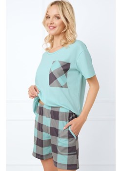 Piżama damska z krótkim rękawem i krótkimi spodenkami Sandra, Kolor pistacjowy-wzór, Rozmiar S, Italian Fashion ze sklepu Intymna w kategorii Piżamy damskie - zdjęcie 185558186