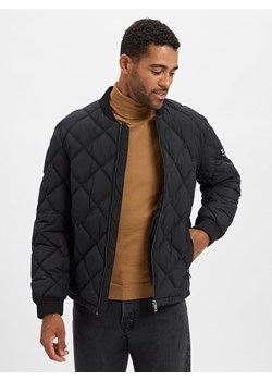Tom Tailor Pikowana bluza męska Mężczyźni czarny jednolity ze sklepu vangraaf w kategorii Kurtki męskie - zdjęcie 185558649