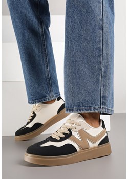 Czarne Sneakersy Ozdobione Geometrycznym Motywem Benike ze sklepu renee.pl w kategorii Buty sportowe damskie - zdjęcie 185559536