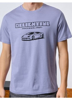 Sinsay - Koszulka z nadrukiem - fioletowy ze sklepu Sinsay w kategorii T-shirty męskie - zdjęcie 185559979