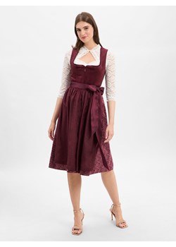 Krüger Dirndl Damski dirndl Kobiety Aksamit bordowy jednolity ze sklepu vangraaf w kategorii Sukienki - zdjęcie 185561988