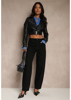 Czarne Jeansy Slouchy Regular Waist Fesarina ze sklepu renee.pl w kategorii Jeansy damskie - zdjęcie 185562017