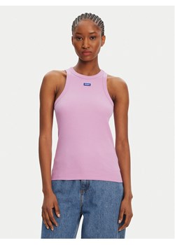 HUGO Top 50508857 Różowy Slim Fit ze sklepu MODIVO w kategorii Bluzki damskie - zdjęcie 185564347