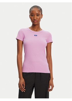HUGO T-Shirt Easy 50523924 Różowy Slim Fit ze sklepu MODIVO w kategorii Bluzki damskie - zdjęcie 185564355