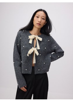 Reserved - Sweter z ozdobnym wiązaniem - ciemnoszary ze sklepu Reserved w kategorii Swetry damskie - zdjęcie 185565108