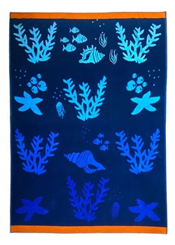 Le Comptoir de la Plage Ręcznik plażowy &quot;Bora Bora - Algas&quot; w kolorze granatowym - 180 x 140 cm ze sklepu Limango Polska w kategorii Ręczniki - zdjęcie 185565278