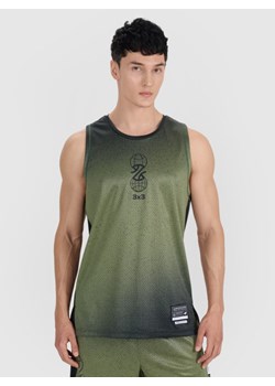 Męski top do koszykówki oversize 4F 4FRSS25TFSLM715 - zielony ze sklepu Sportstylestory.com w kategorii T-shirty męskie - zdjęcie 185568166