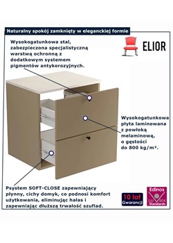 Szafka łazienkowa pod umywalkę cappuccino + marmur - Tavesi 4X ze sklepu Edinos.pl w kategorii Szafki i regały łazienkowe - zdjęcie 185568838
