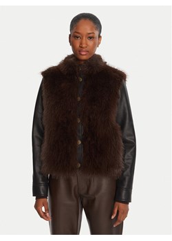 TWINSET Kurtka z imitacji skóry 252TP2420 Brązowy Regular Fit ze sklepu MODIVO w kategorii Kurtki damskie - zdjęcie 185570617