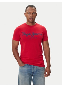 Pepe Jeans T-Shirt Original Stretch N PM5010132 Czerwony Regular Fit ze sklepu MODIVO w kategorii T-shirty męskie - zdjęcie 185570625