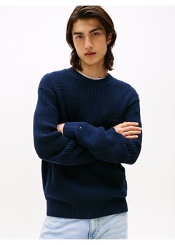 Tommy Jeans Męski sweter z dzianiny Mężczyźni Bawełna granatowy jednolity ze sklepu vangraaf w kategorii Swetry męskie - zdjęcie 185572358