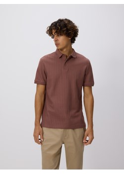Reserved - Strukturalne polo regular fit - bordowy ze sklepu Reserved w kategorii T-shirty męskie - zdjęcie 185573848