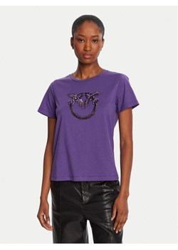 PINKO T-Shirt Quentin 100535 A2RN Fioletowy Regular Fit ze sklepu MODIVO w kategorii Bluzki damskie - zdjęcie 185575288