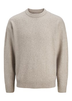 Jack & Jones Męski sweter z dzianiny - JJEsoho Ollie Mężczyźni Sztuczne włókno beżowy marmurkowy ze sklepu vangraaf w kategorii Swetry męskie - zdjęcie 185577616