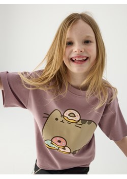 Reserved - T-shirt Pusheen - fioletowy ze sklepu Reserved w kategorii Bluzki dziewczęce - zdjęcie 185577885
