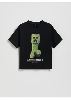 Reserved - Bawełniany t-shirt Minecraft - czarny ze sklepu Reserved w kategorii T-shirty chłopięce - zdjęcie 185578087