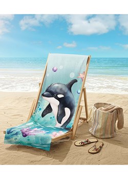 Good Morning Ręcznik plażowy &quot;Splash&quot; w kolorze miętowo-granatowym ze sklepu Limango Polska w kategorii Ręczniki - zdjęcie 185582967