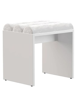 Biały taboret tapicerowany welurem M5-Z07 ze sklepu Edinos.pl w kategorii Krzesła - zdjęcie 185587027