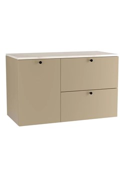 Szafka pod umywalkę z koszem cappuccino + marmur - Tavesi 8X ze sklepu Edinos.pl w kategorii Szafki i regały łazienkowe - zdjęcie 185587089
