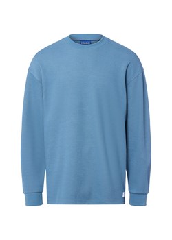 HUGO BLUE Bluza męska - Nuwolo Mężczyźni niebieski wypukły wzór tkaniny ze sklepu vangraaf w kategorii Bluzy męskie - zdjęcie 185589576