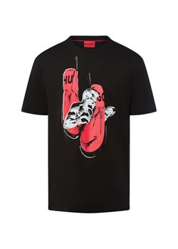 HUGO Koszulka męska - Diboxer Mężczyźni Bawełna czarny nadruk ze sklepu vangraaf w kategorii T-shirty męskie - zdjęcie 185589579