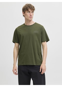 Jack & Jones T-shirt męski Mężczyźni Bawełna khaki jednolity ze sklepu vangraaf w kategorii T-shirty męskie - zdjęcie 185589606