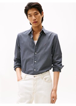 Tommy Hilfiger Męska koszula casual Mężczyźni Regular Fit Bawełna antracytowy w paski ze sklepu vangraaf w kategorii Koszule męskie - zdjęcie 185589607